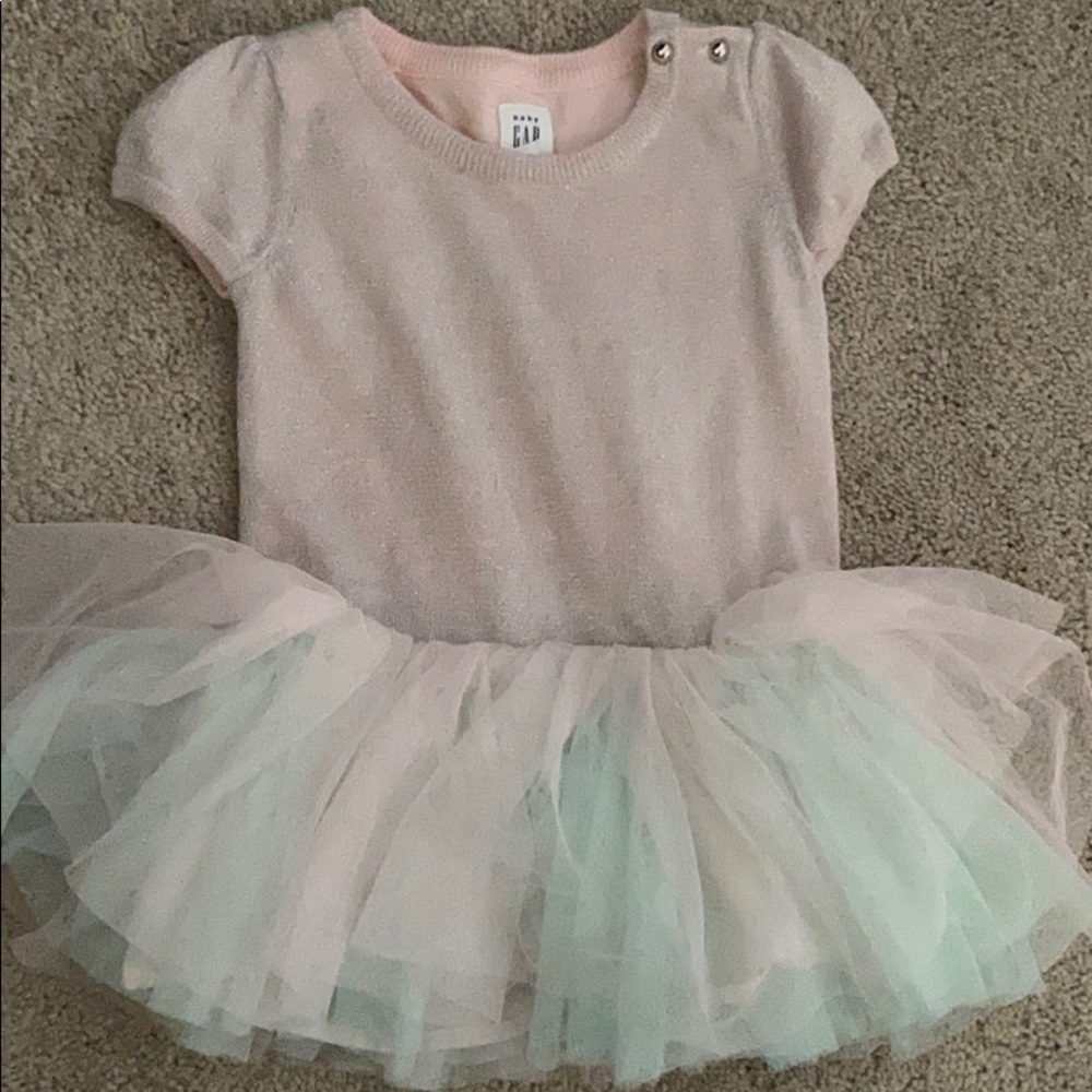 Gap light pink dress with tulle bottom